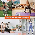 Pilates Bar Kit with Resistance Bands, Portable Pilates Equipment for Legs, Hip, Waist, Arm, Squats Exercise Equipment for Home Gym Workouts, Adjustable Pilates Bar Set for Full Body Workouts