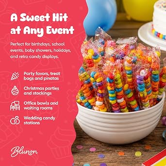 Candy Necklaces Individually Wrapped - 100 Count Bulk Candy Jewelry Party Favors