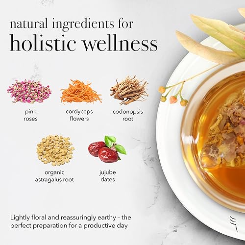 Miniatura 2 de qìsane Cordyceps - Bolsas de té con brotes de rosas secas, flores de hongos Cordyceps adaptogénicas, rosas secas, raíz de astrágalo y raíz de