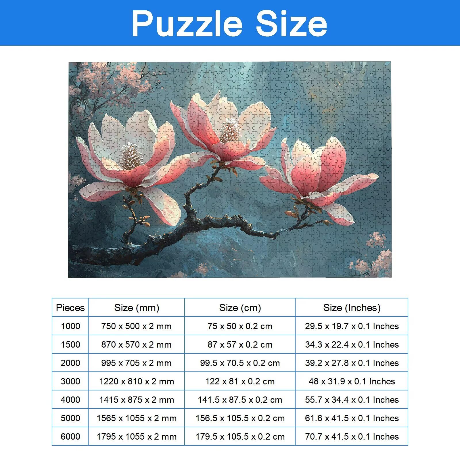 Puzzle 2000 Pezzi Fiore, Puzzle Paesaggio 2000 Pezzi Arte per Adulti e Bambini, Misura: 99.5x70.5 cm, Puzzles Legno per Adulti con Squisita Scatola di Imballaggio, Regalo Donna, Regalo Uomo, -9163