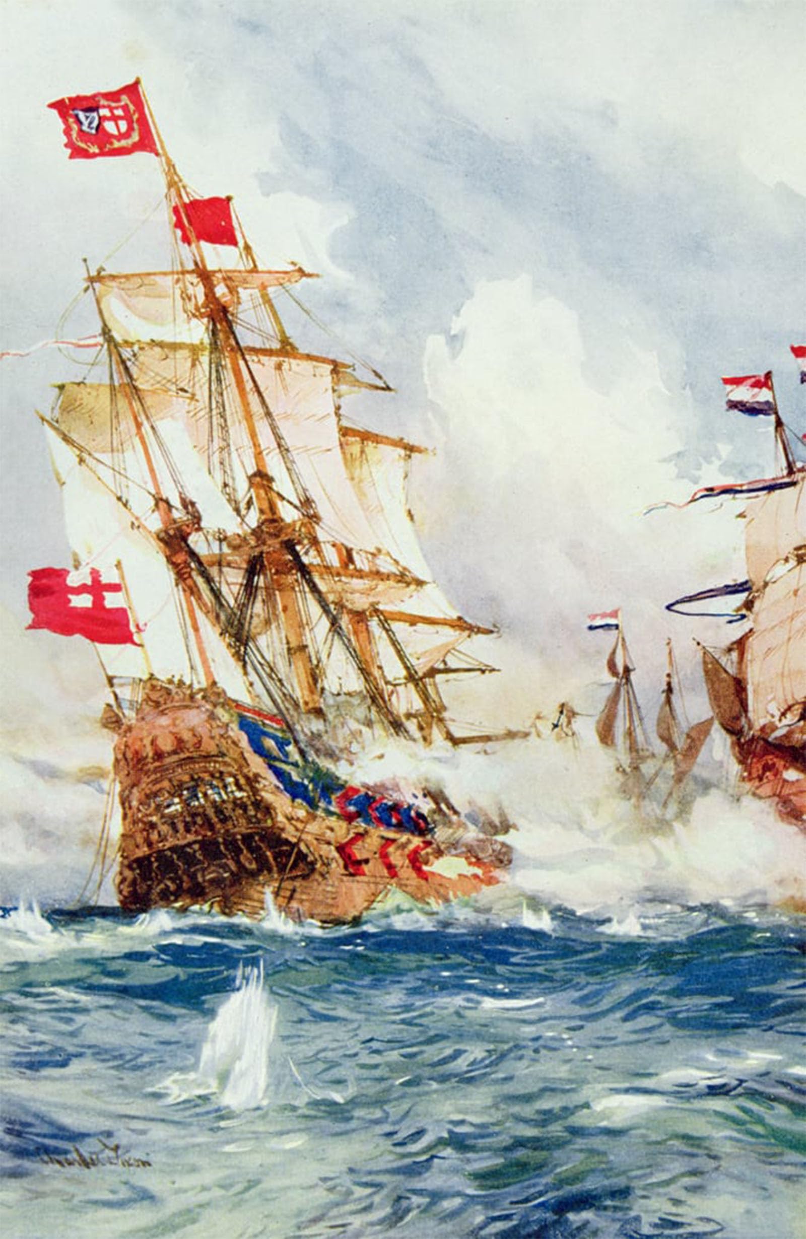 SERENDIPITP Vintage Wall Art Canvas Nordic Poster Canvas Print Picture When Blake Swept the Seas by Charles Edward Wall Art Poster for Home Decor 60x90cm