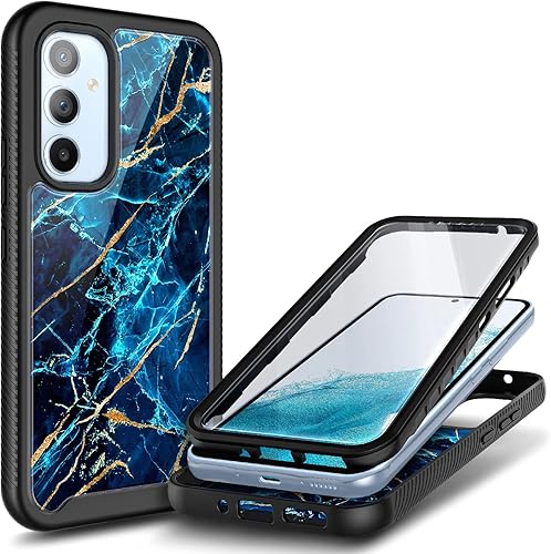 NZND Funda compatible con Samsung Galaxy A54 5G con protector de pantalla integrado, cubierta protectora de cuerpo completo a prueba de golpes,