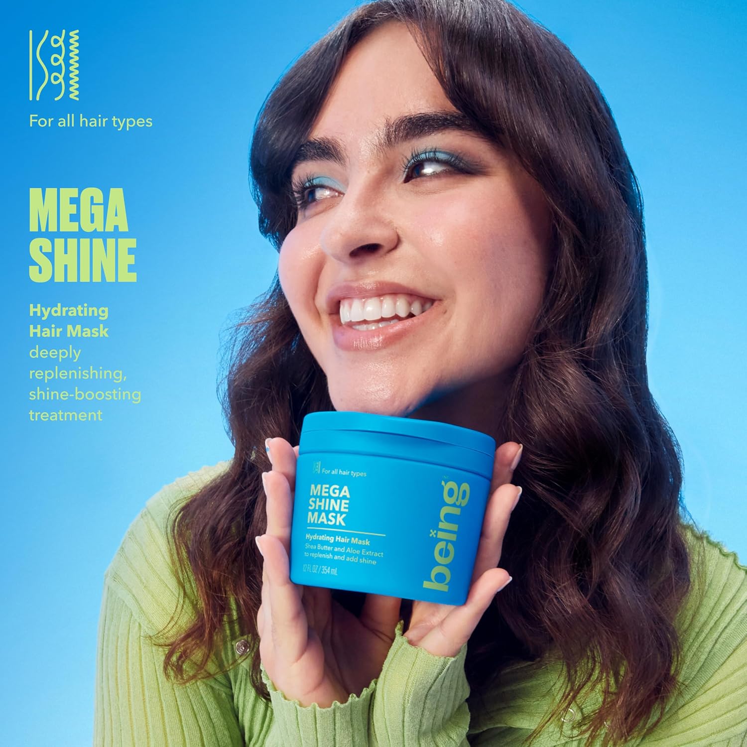 being MEGA SHINE Hydrating Hair Mask with Shea Butter and Aloe extract 354mL(Pack of 2)