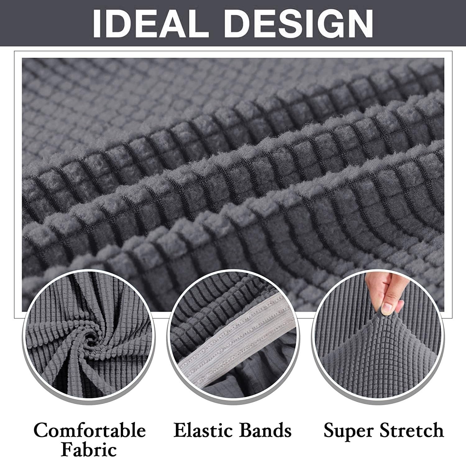 Hockerbezug rechteckig Samt Jacquard Husse Überzug hocker Bezug für Ottomane Fußbank Stretch Ottomane Bezug Rund Quadratische Rechteckige(#9,140x70-95cm)