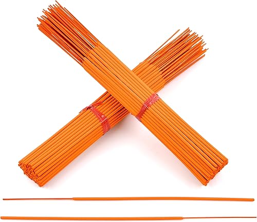 Miniatura 7 de 100 varillas de incienso sin perfume (naranja) de 11 pulgadas, 100% natural de joss y bambú de 11 pulgadas en blanco punk, para hacer incienso de