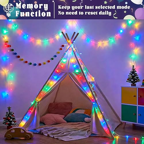Miniatura 4 de Guirnalda de 300 luces LED para exteriores, 300 luces LED conectables de Navidad para interiores, impermeables, con 8 modos, luces de hadas Multi