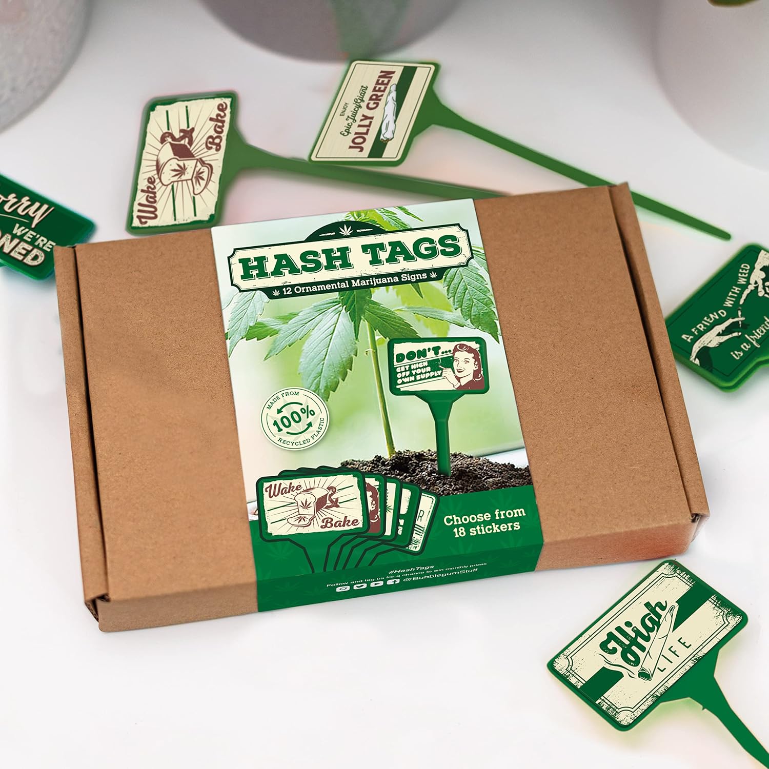 Hash Tags - Weed Accessories - Marijuana Accessories - Houseplant Plaques - Marijuana Gifts - Plant Accessories