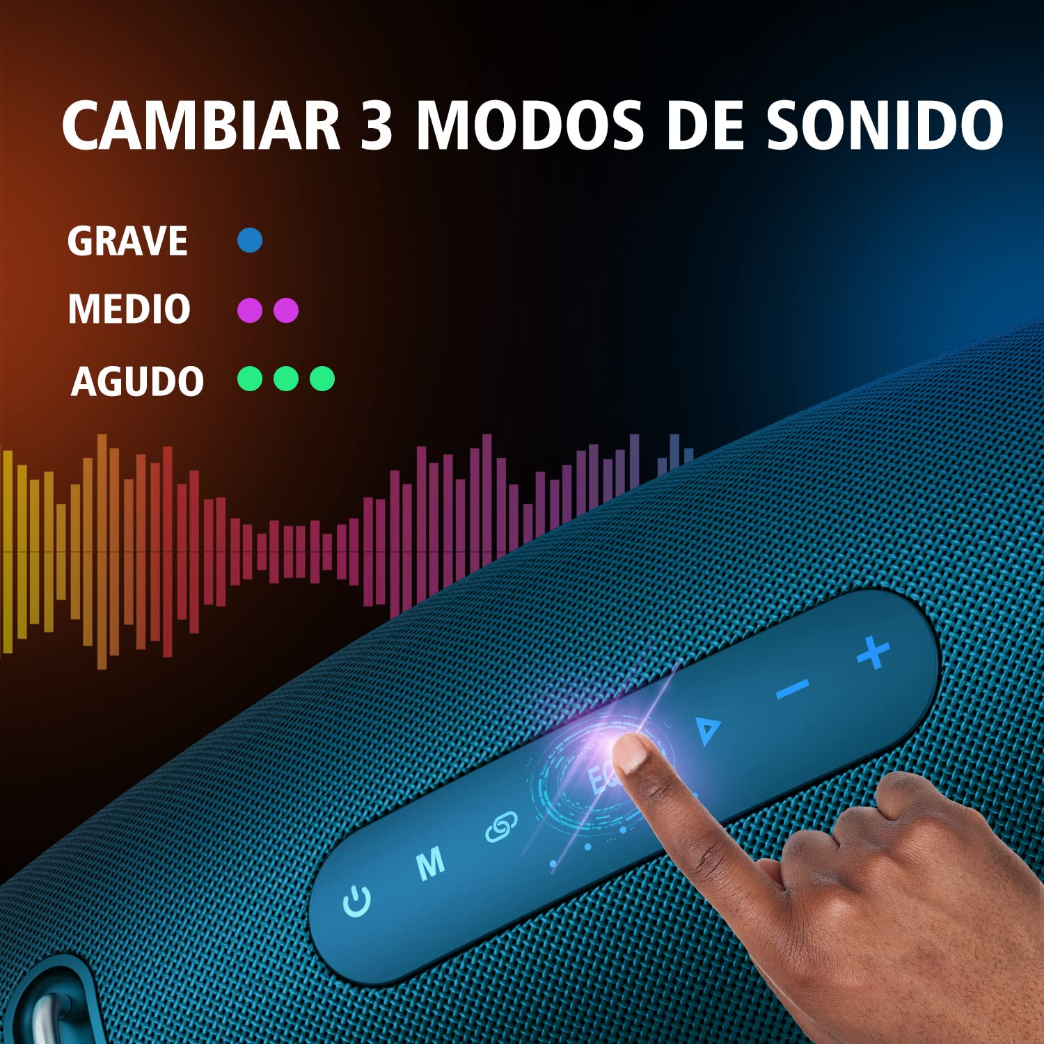 Zealot Altavoz Bluetooth Grande 60W de Potencia con Super Bass, Altavoces Inalámbricos 14400mAh Batería, Autonomía de 40 Horas, Bluetooth 5.2, IPX6 Impermeable, Azul