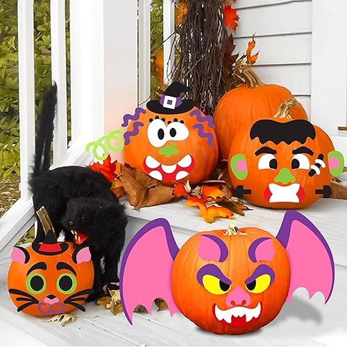 Miniatura 7 de JOYIN 18 paquetes de calcomanías de espuma para manualidades de Halloween, suministros de fiesta para actividades artísticas, recuerdos de fiesta