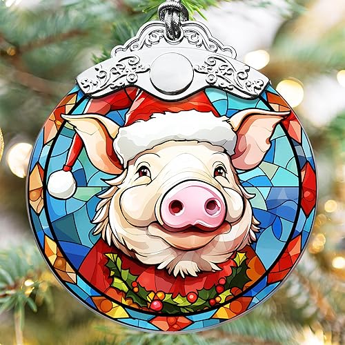 Touber Adorno de Navidad 2023, adornos de Navidad de cerdo, adornos de cerdo para Navidad, adornos de árbol de Navidad, decoración de vacaciones
