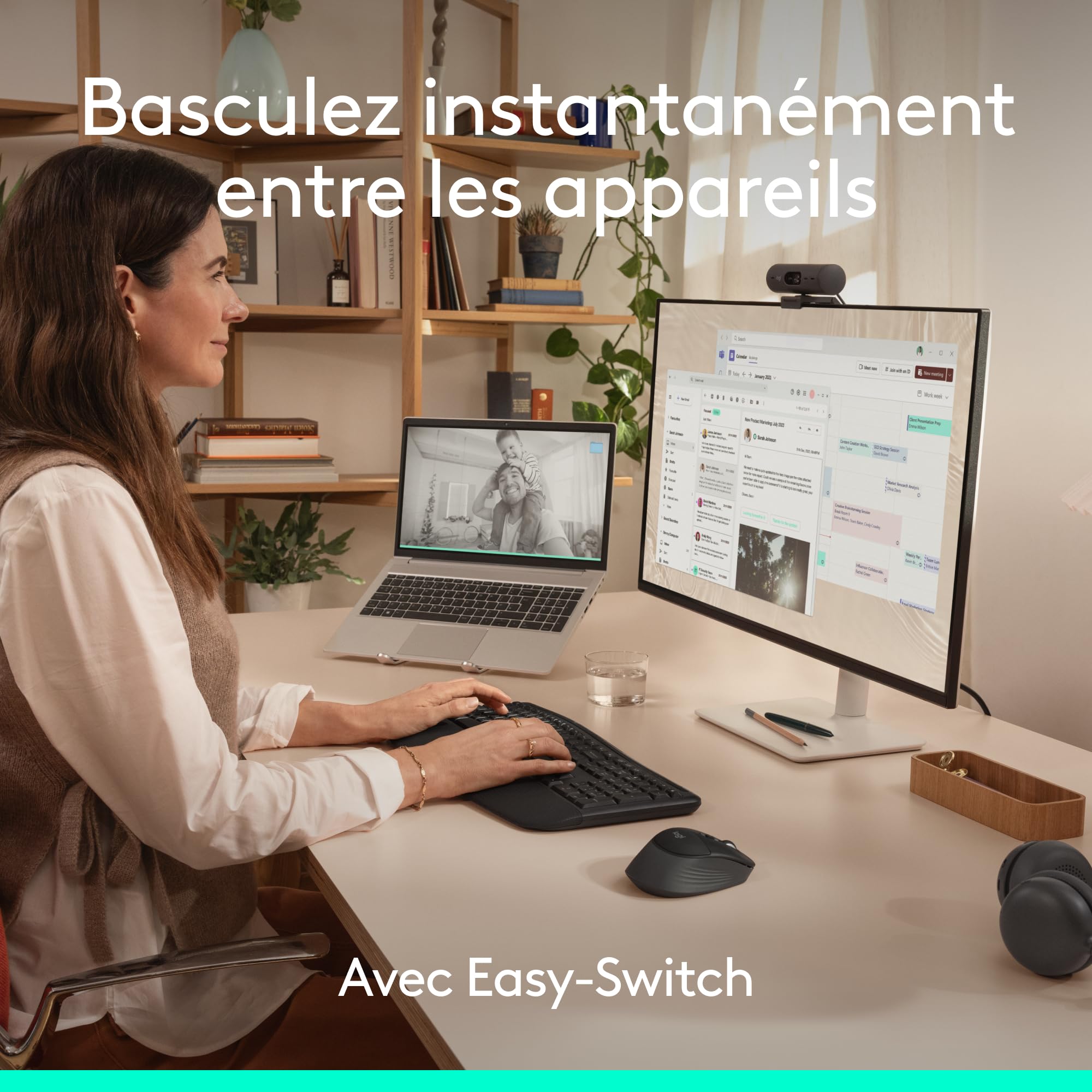 Logitech Signature Comfort Plus M850 L, Souris sans Fil, Souris Bluetooth avec Coussin de Paume, clics Silencieux, Batterie 24 Mois, Boutons Personnalisables, pour Windows, Mac, iPad - Noir