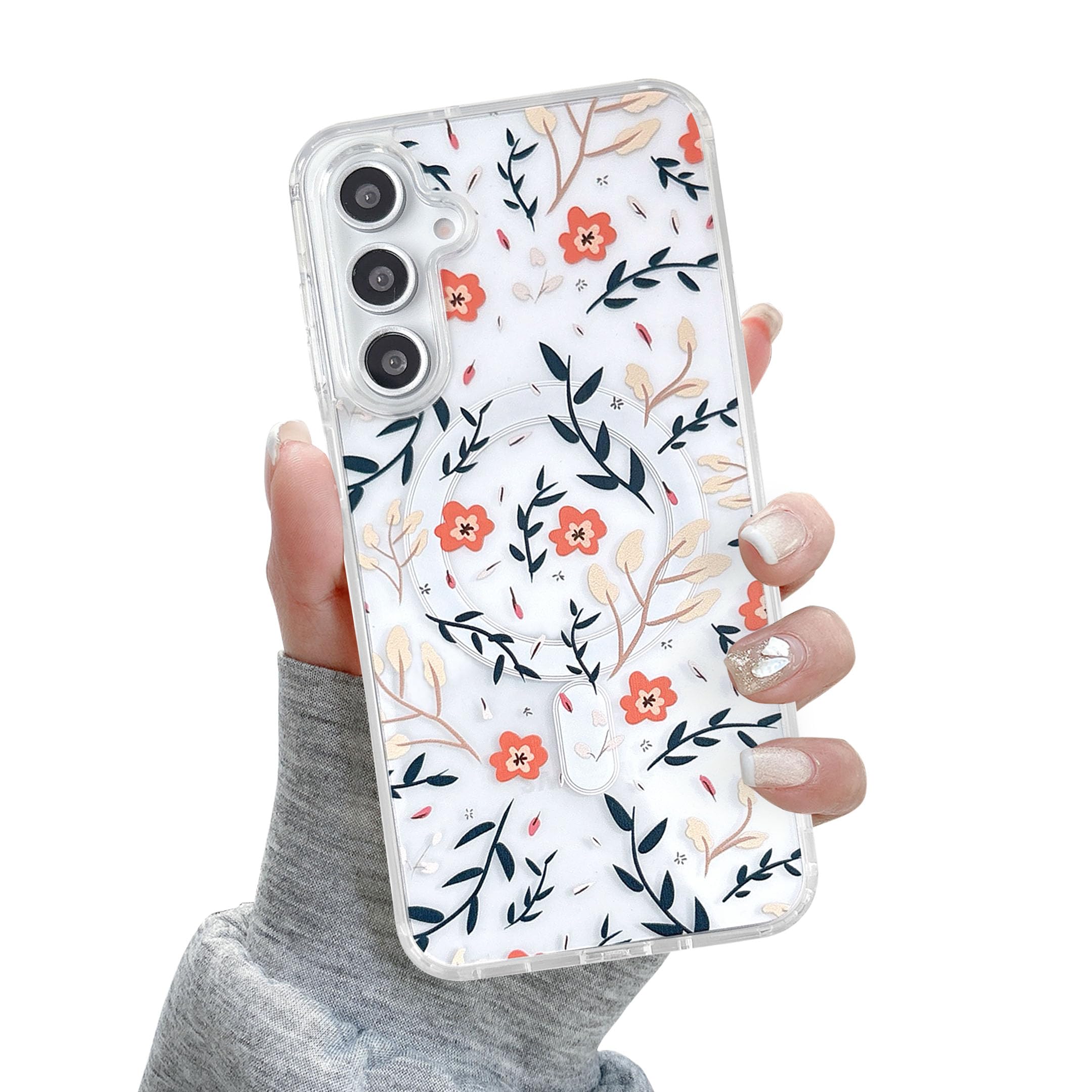 Housse Samsung S25 Plus fleurie avec Magsafe pour un style d'été au quotidien