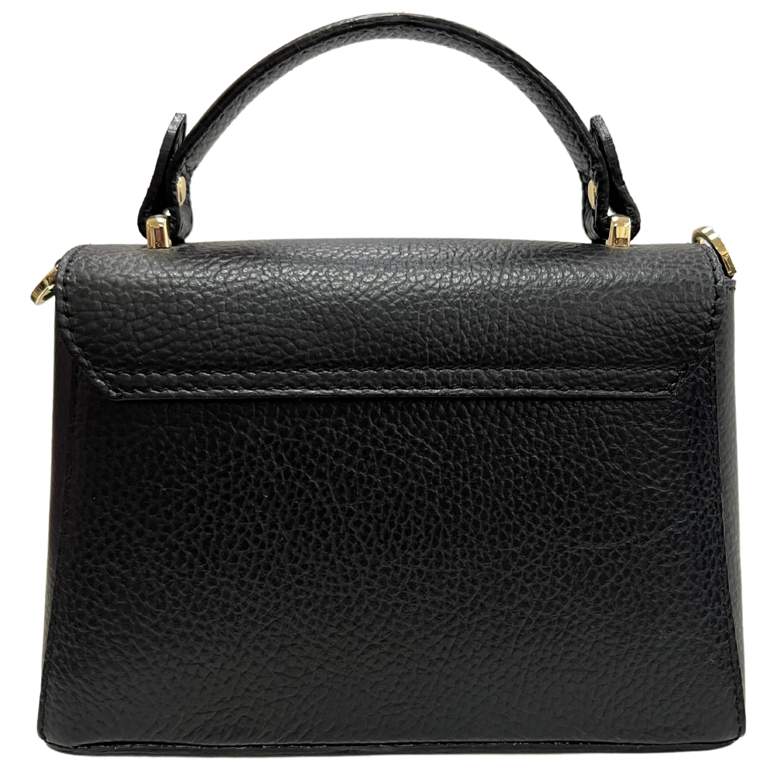 borsetta donna a tracolla in vera pelle con chiusura ad Ape 20x7x14 cm