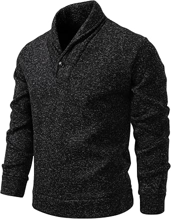 Mens Casual Slim Fit Pullover Sweater Knitted Thermal Sweatershirt Casual Button Sweaters for Fall Winter