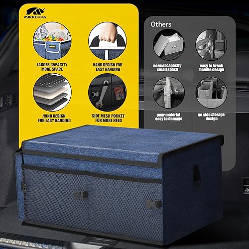 Miniatura 7 de MIKKUPPA Organizador de maletero de automóvil, organizador plegable de 65 litros con tapa, almacenamiento resistente para automóvil, SUV, camión,