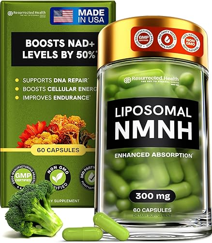 Suplemento liposomal NMNH de 300 mg – Aumenta el antienvejecimiento, la energía y el enfoque de NAD – Cápsulas NMM alternativa a la vitalidad