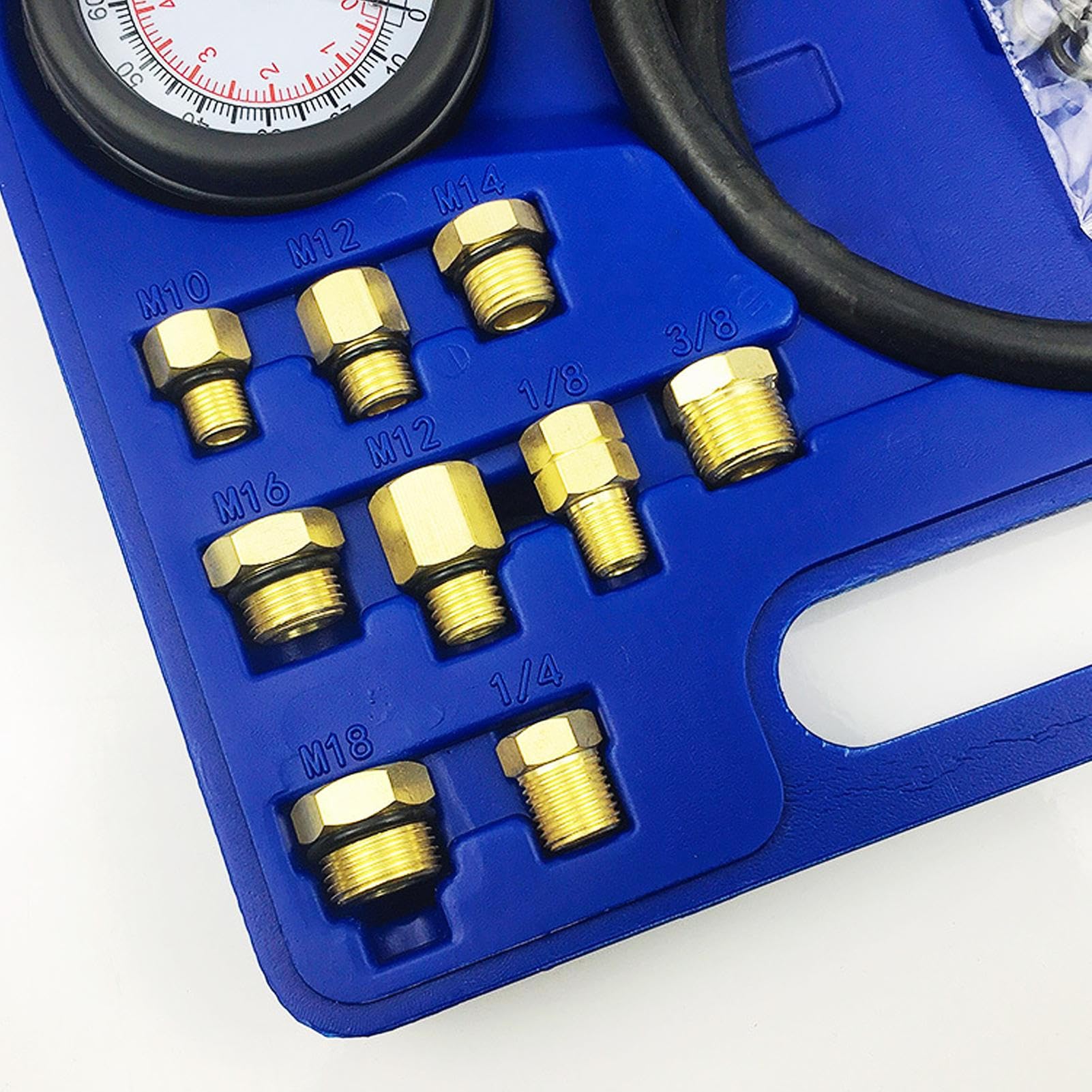 Oil Pressure Tester Tool - Engine Compression Gauge | Double Scale Cylinder Tester with Long Hoses Automotive Diagnostic Tool for Truck Motorcycle Repair Maintenance