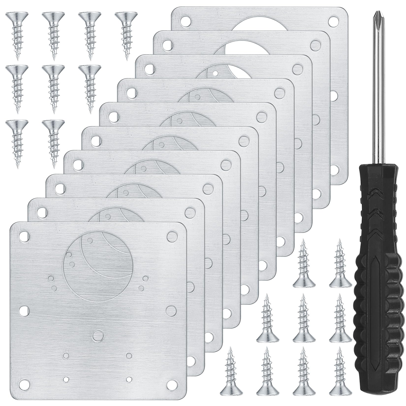 10 Pcs Cabinet Hinge Repair Plates Kits Kitchen Cupboard Door Hinge Repair Plates Stainless Steel Hinge Repair Fixing