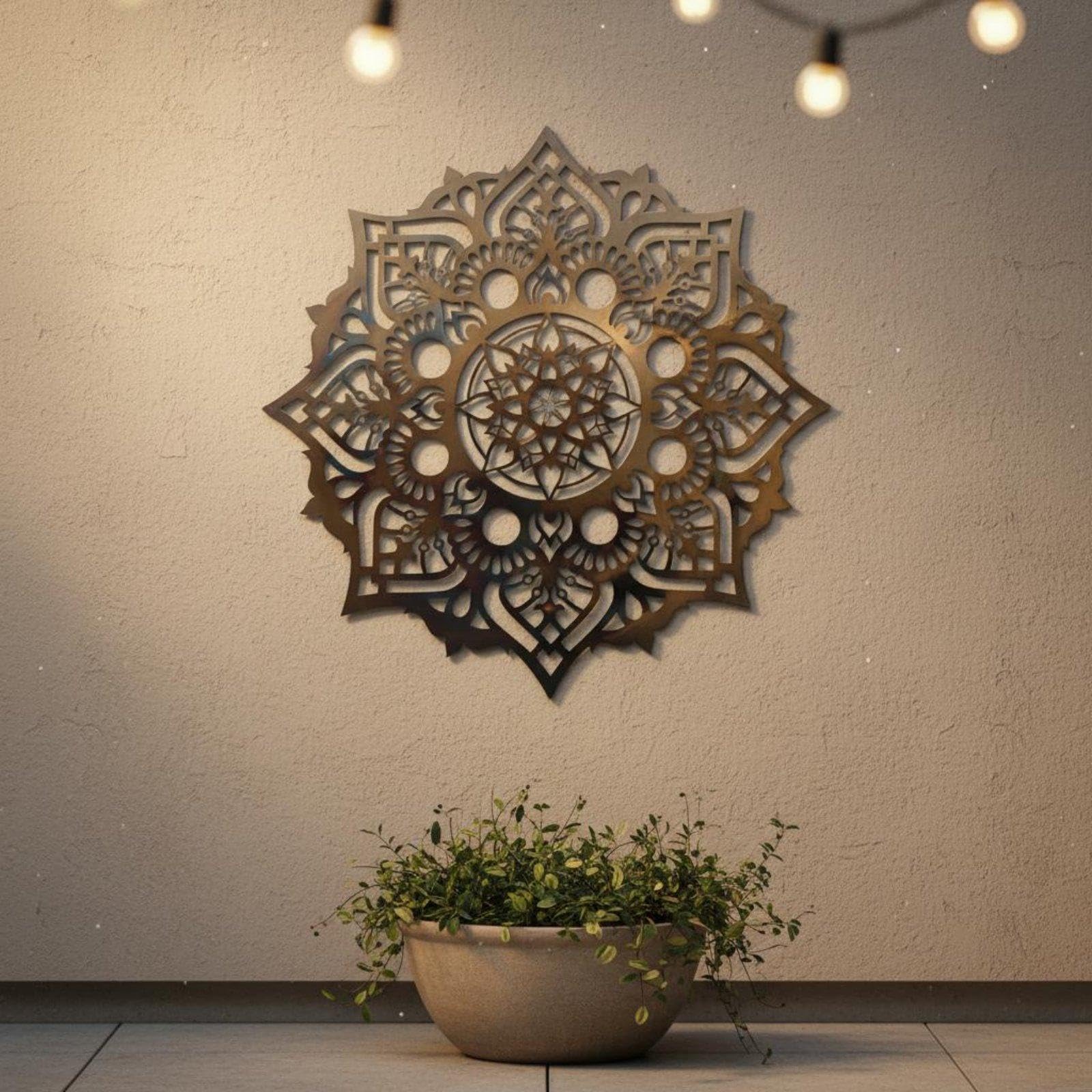 Metal Mandala Wall Art Sturdy Iron Build Mandala Wall Decor Large Size for Wedding, Christmas, Outdoor-image-7