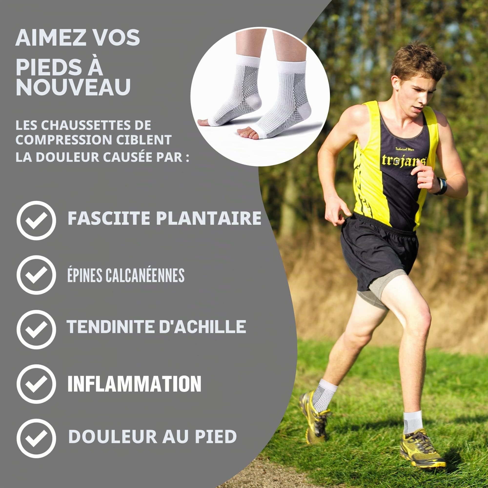 4 Paires Chaussettes Pour Neuropathie Chevillere Entorse Chaussettes Chevillere De Maintien Sport Attelle Cheville Pour Hommes Femme Protege Cheville for Football Basketball Running Hiking