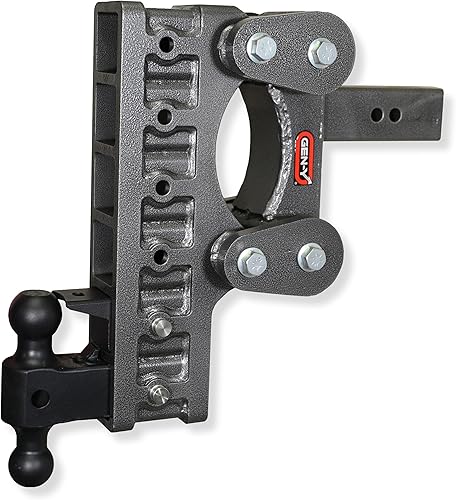 GEN-Y GH-1316 The BOSS Torsion-Flex - Enganche de caída ajustable de 12 pulgadas con doble bola GH-061 para receptor de 2.5 pulgadas, capacidad de