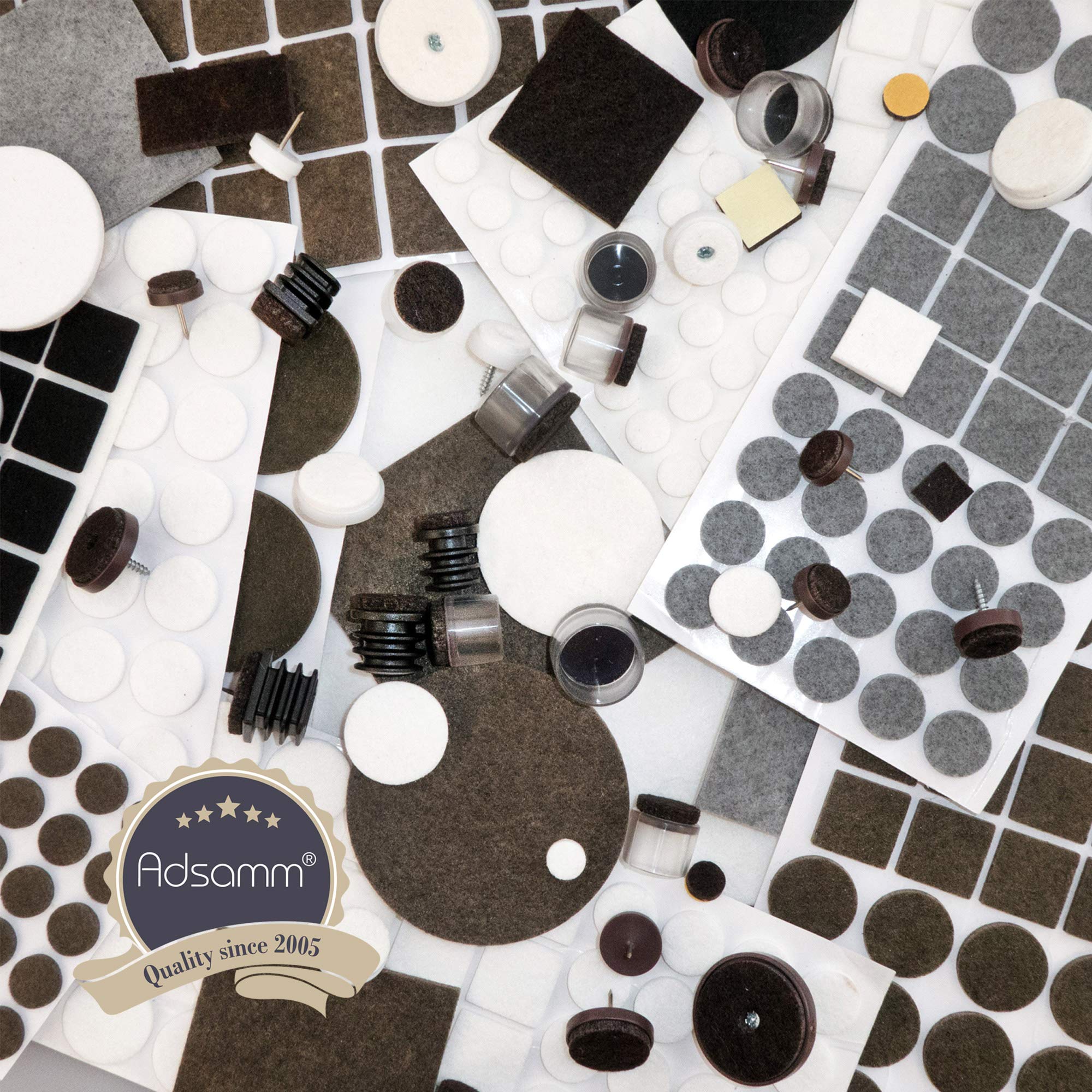 Adsamm 880 x self-Adhesive Felt Pads Brown 0 79 20 mm 1 1 28 mm 0 98x0 98 — view 4