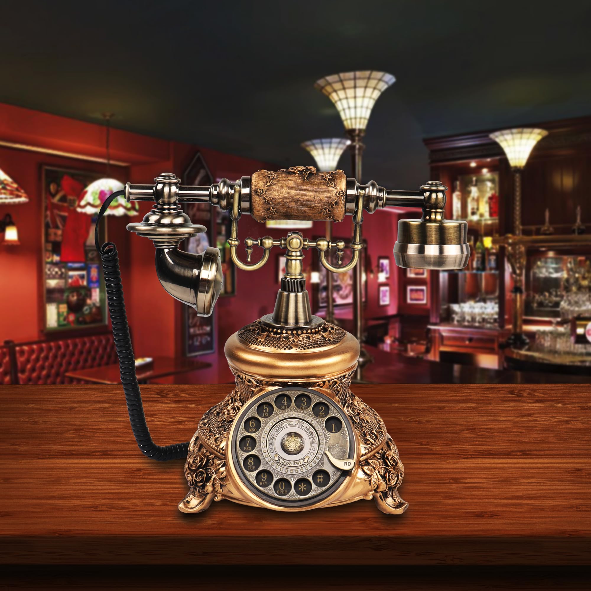Amazon.com : CERRXIAN Retro Landline Turntable Telephone