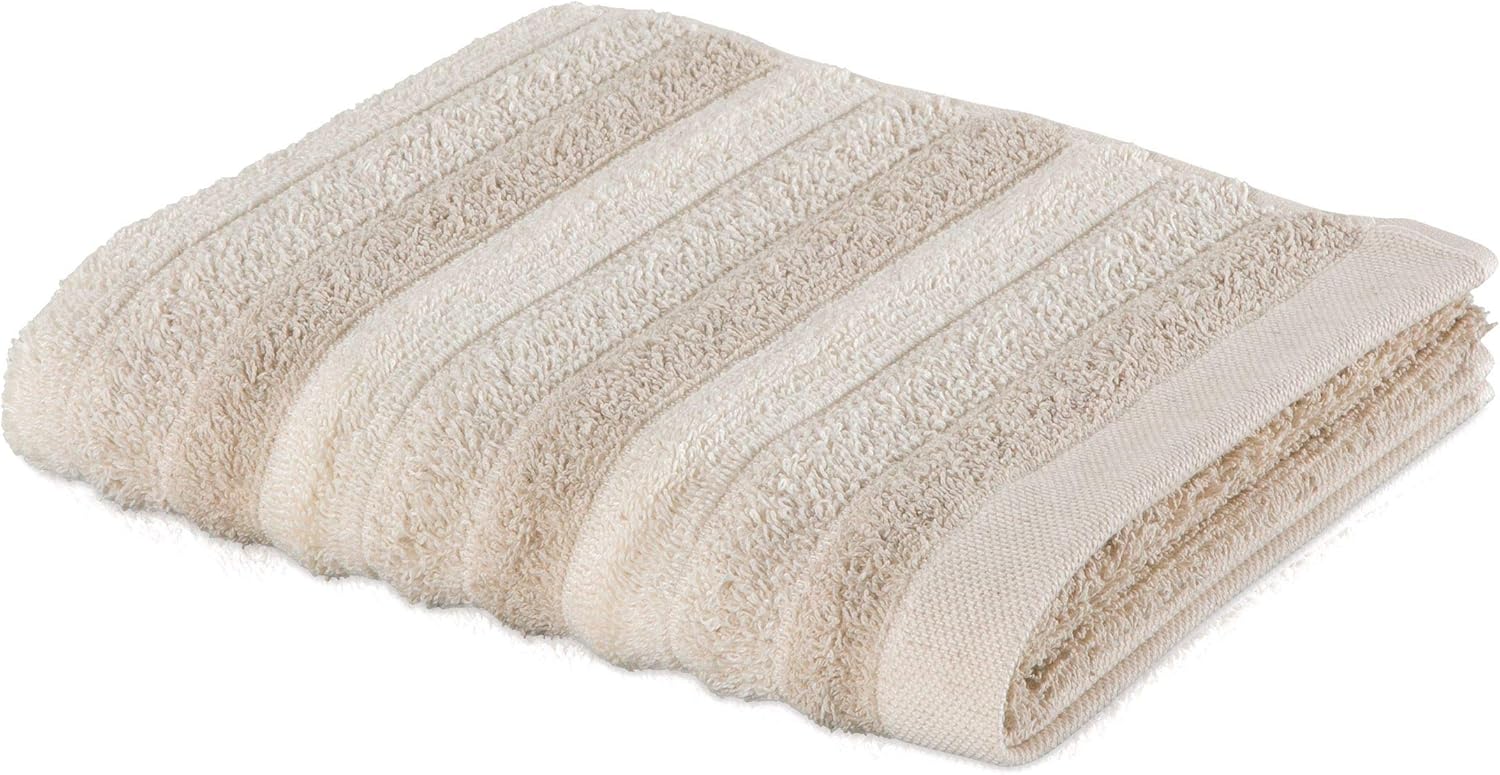 Möve Wellbeing Longitudinal rib with Tubular Hem Bath Towel 67 x 140 cm, Towel - Made in Germany, 85% Cotton 15% Linen, Nature