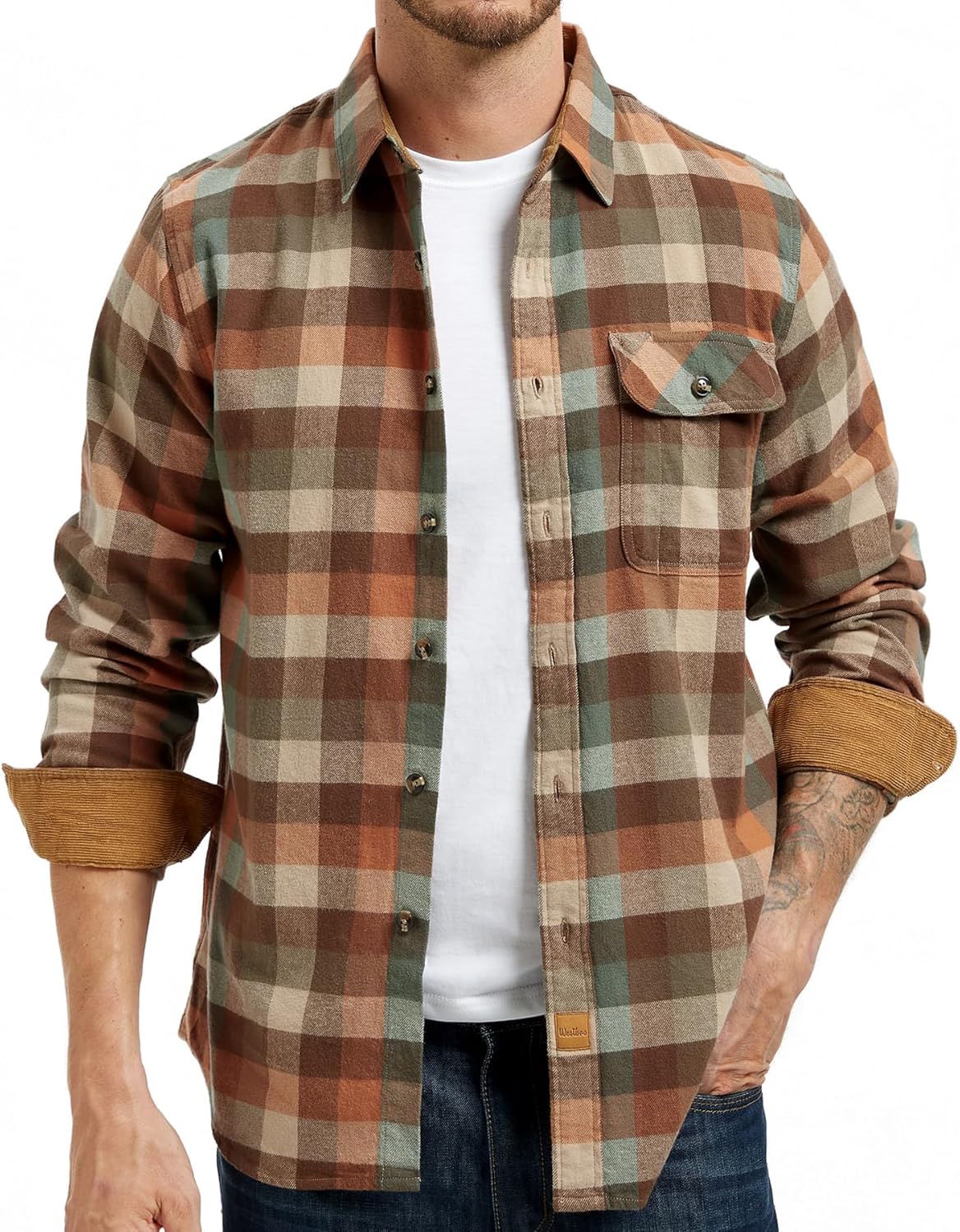 Westbro® Mens Flannel Shirts Long Sleeve Button Down Flannel Shirt for Men Plaid Shirt Mens Button Up Shirts Long Sleeve - Image 3