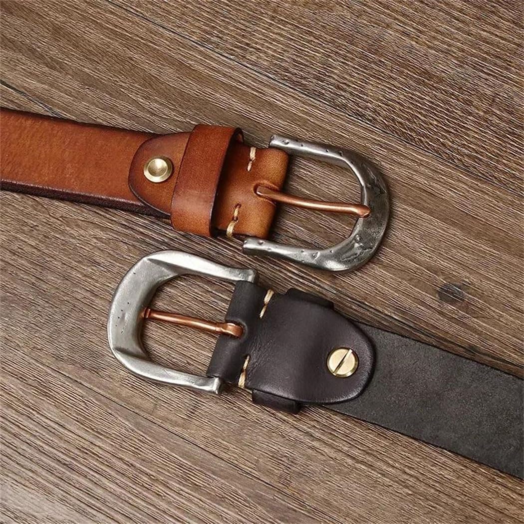 Men's Durable Belt - 3.8 cm Solid Cowhide with Stainless Steel Buckle