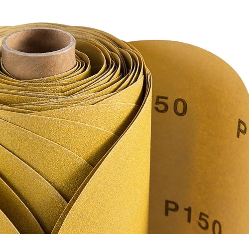 Miniatura 55 de S SATC 100 discos de lija PSA de 6 pulgadas, papel de lija con parte trasera adhesiva de grano 80 para taladro, papel de lija automotriz redondo