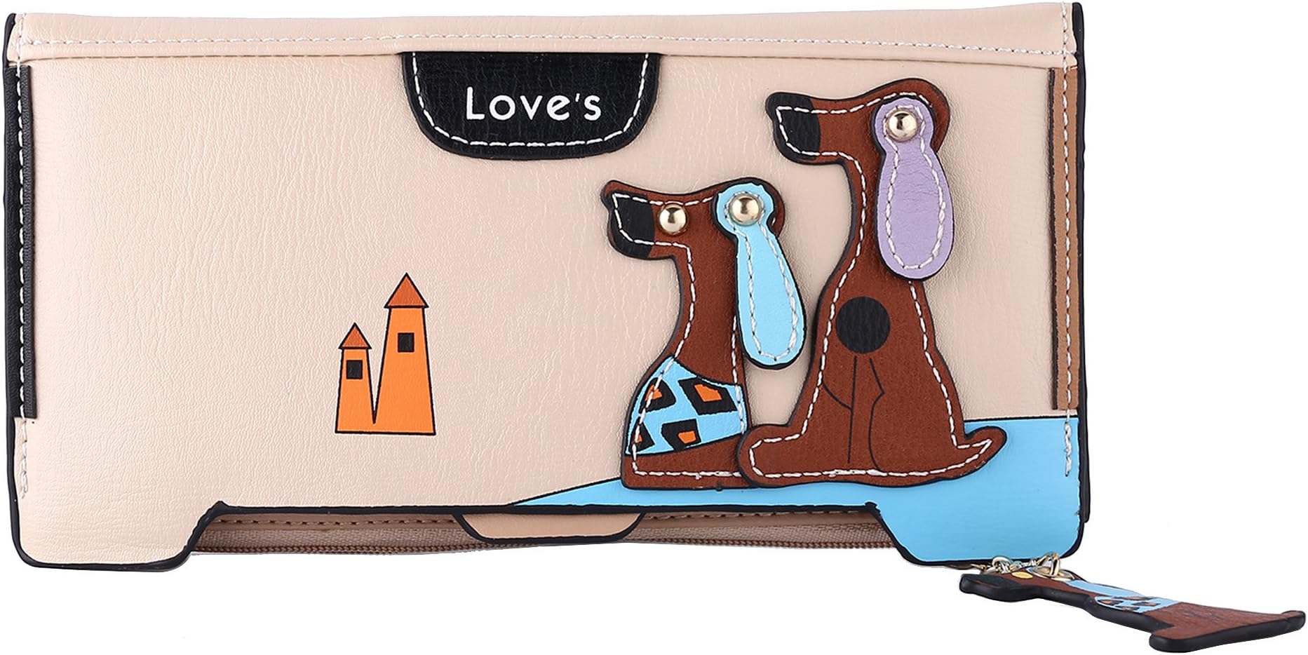 Badiya Cute Colorful Print Zip Around Wallet - Single Zipper Clutch Long Purse