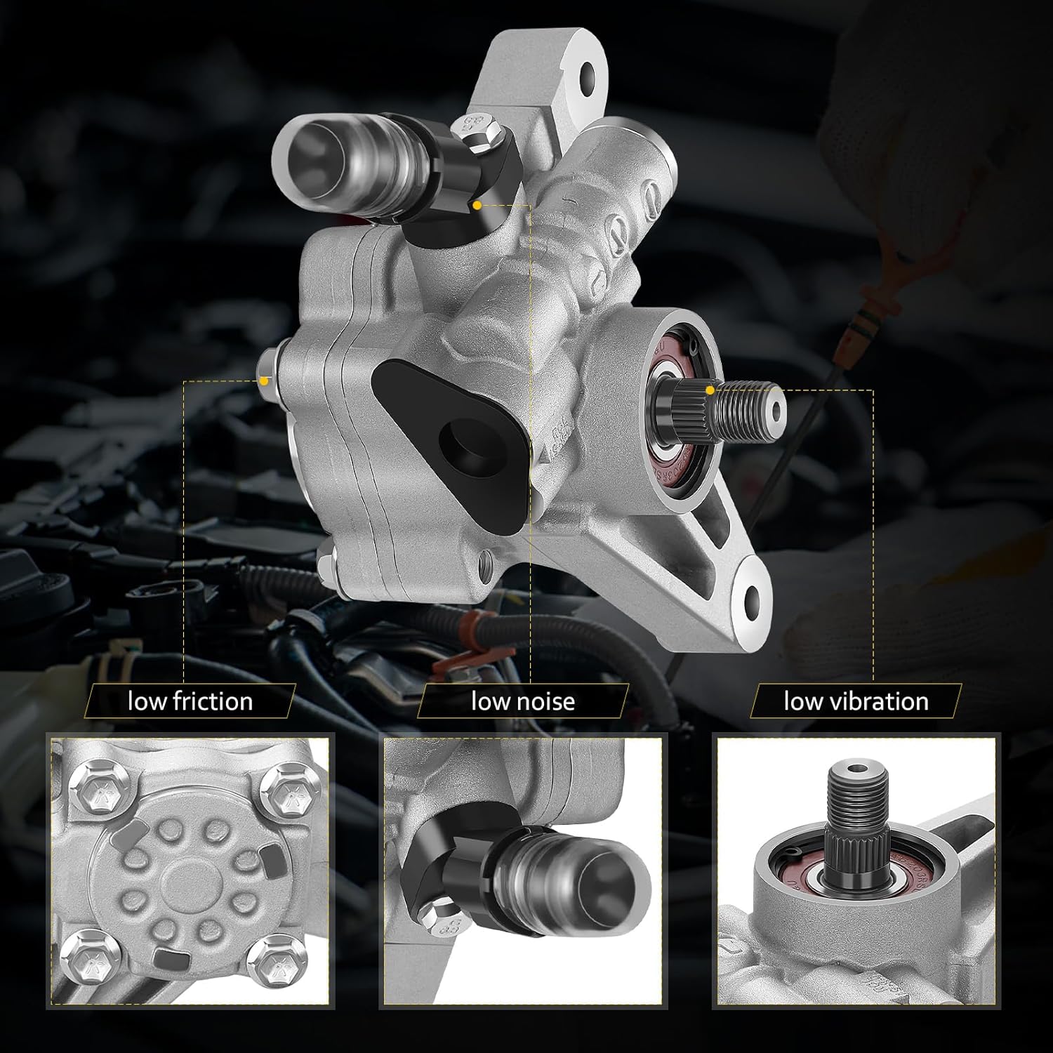 OCPTY 21-5442 Power Steering Pump Compatible with 2003-2013 For Acura MDX,2005-2010 For Honda Odyssey Power Assist Pump