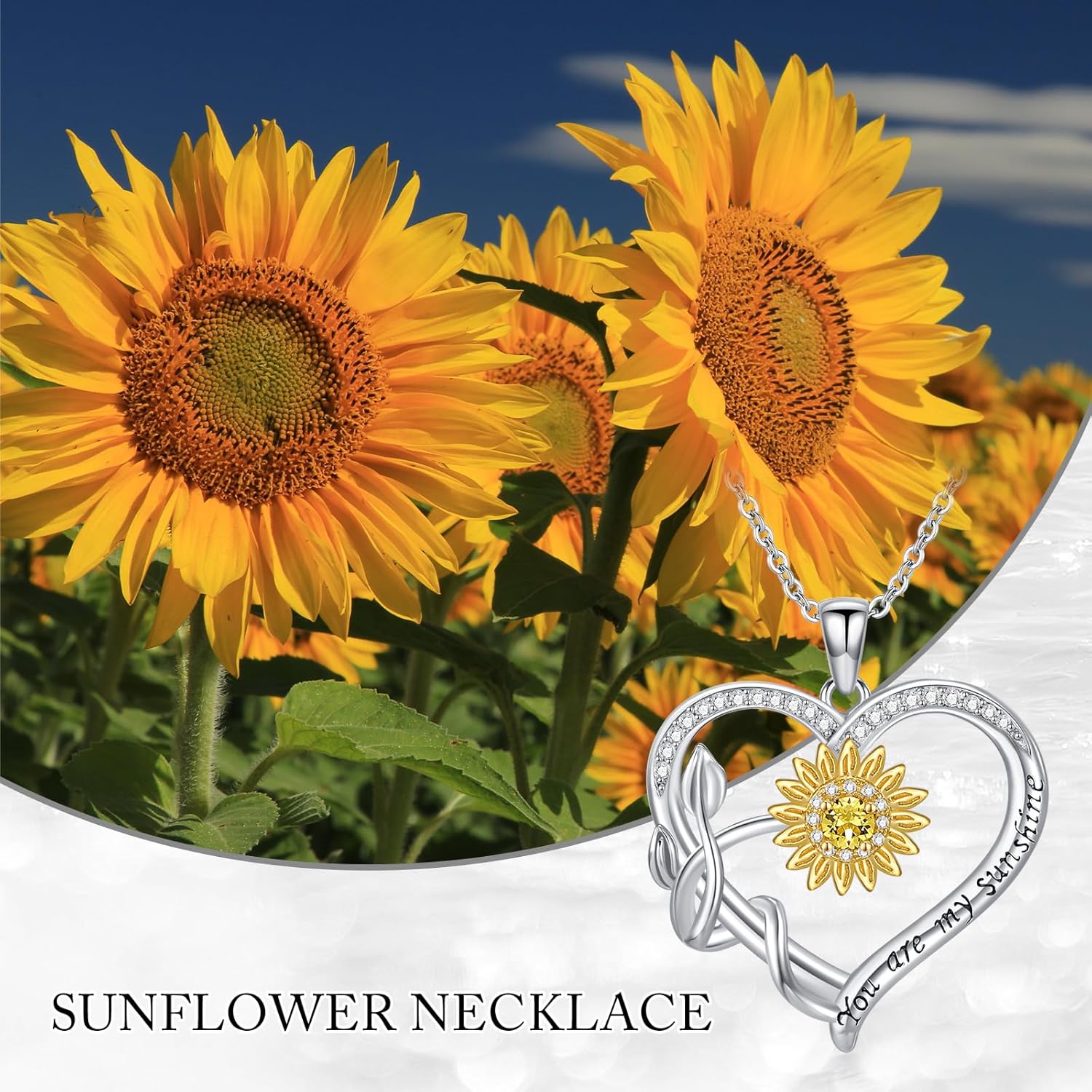 Sunflower/Lotus Flower Pendant Necklace for Women 925 Sterling Silver Dainty Sunflower/Lotus Flower Necklaces Birthday Mothers Day Jewelry Gifts for Her - Image 6