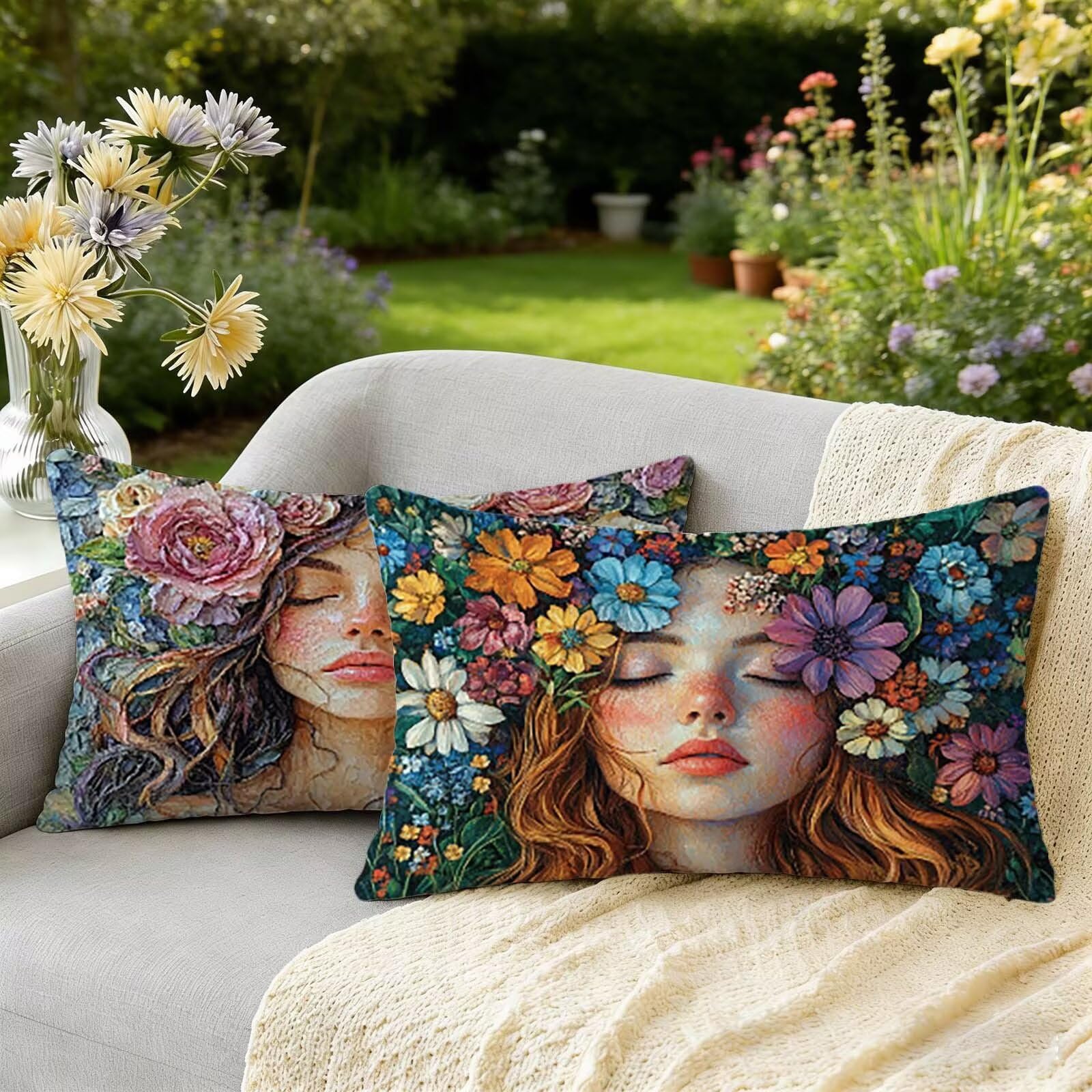 Taie Oreiller 40x80 Anti Tache et Pluie pour Canapé et Salon W-1