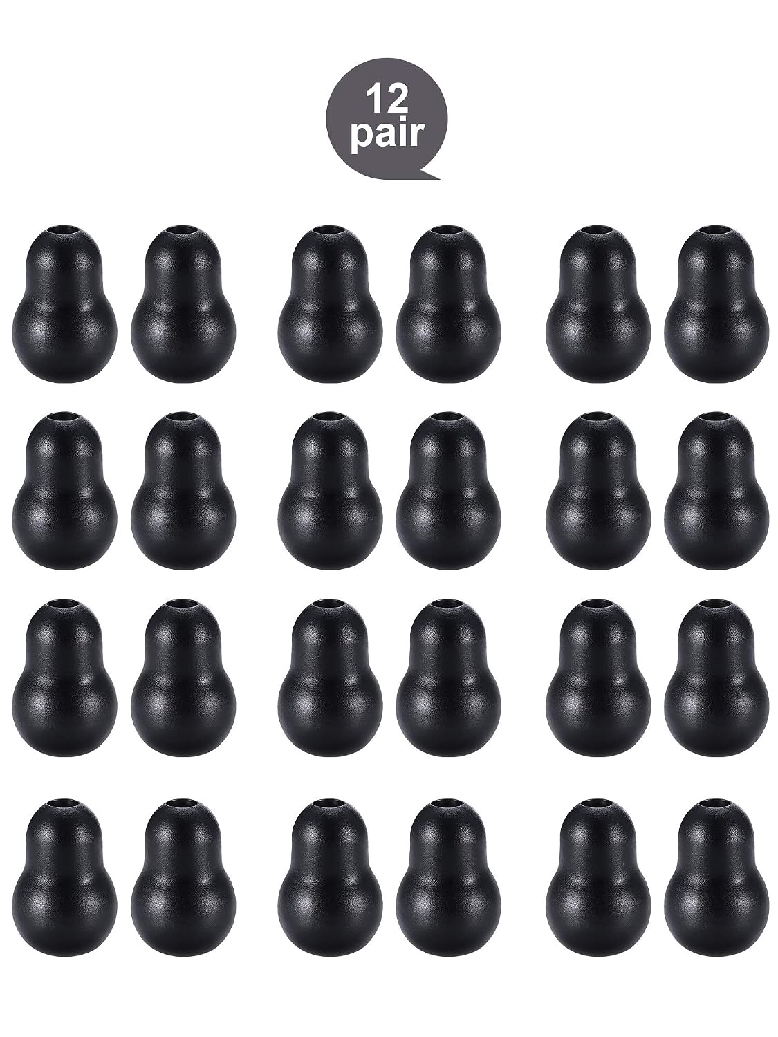 Maitys 24 Pieces Replacement Stethoscope Ear Tips, Black