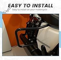 Vista 8 de ECOTRIC Saddlebag Bracket Guard Bars Compatible with 2014-2024 Harley Davidson Touring Street Road Glide FLH Saddle Bags Guard Mount Black