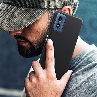 Compatible for Motorola Moto G 5G 2024 Phone Case with Screen Protector, Soft TPU Silicone Case Shockproof Non-Slip Camera Protective Case Slim Cover, Black