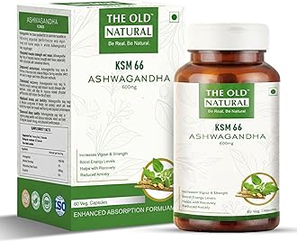 KSM-66 Ashwagandha 600 mg Veg Capsules | Extra Strength Natural Formulation | Support strength & energy | Withania Somnifera Extract - 60 Vegetarian Capsules