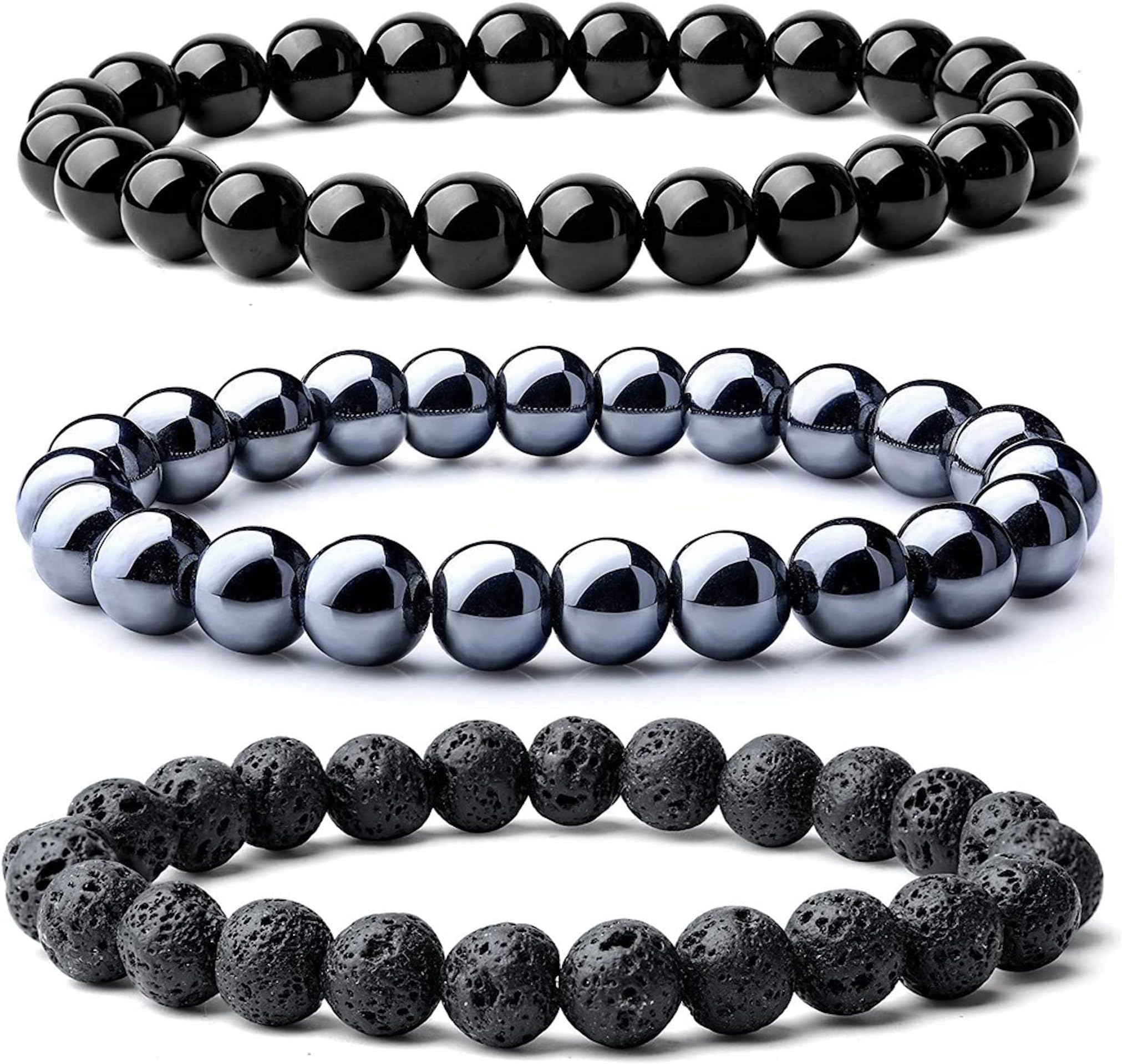 Hot And BoldMultilayer Matching Beads Bracelets, Natural Stones Combo โ Stylish Stacking Bracelet Set for Women & Men โ Handmade Gemstone Jewelry Gift
