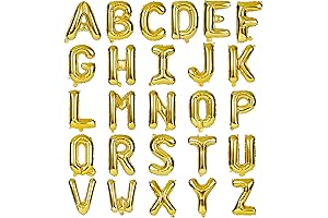 Gold Letter Balloons 16" Foil Alphabet Set for Personalized Party Decorations
