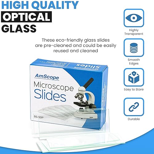 Miniatura 5 de Súper ahorro microscopio monocular portátil para estudiantes 40X-1000X con juego de diapositivas preparadas de 25 piezas y pinzas, además de