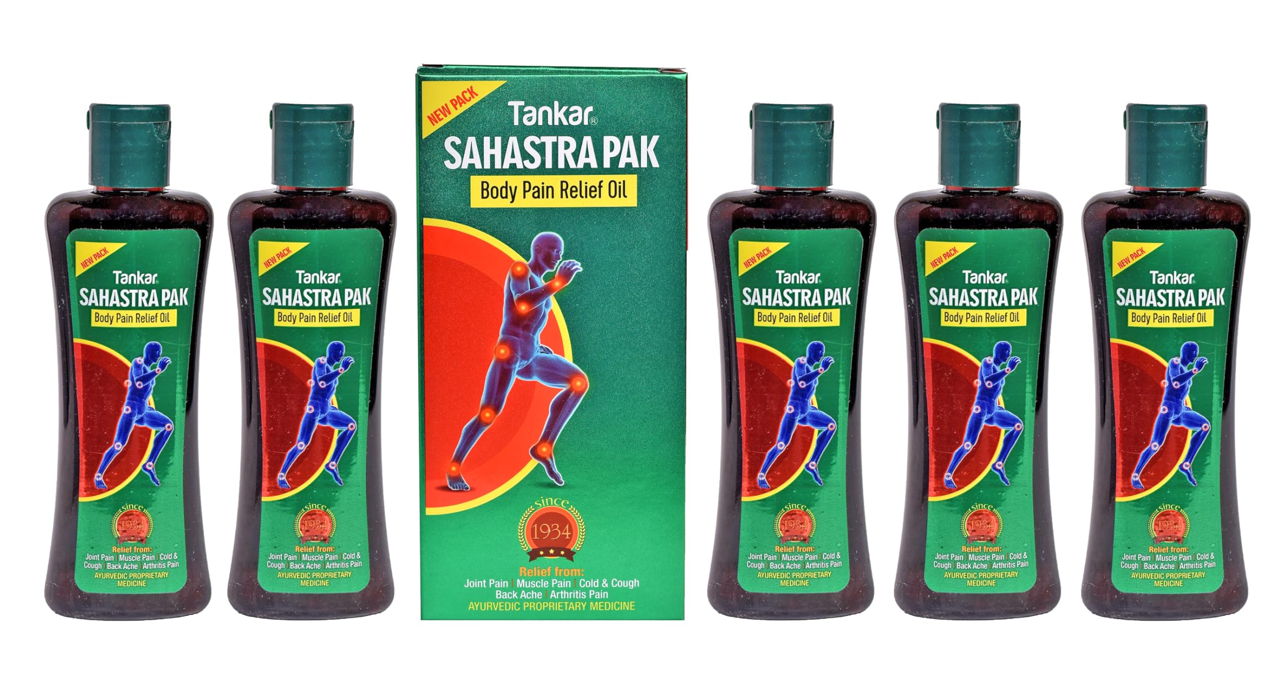 Tankar Sahstrapak Pain Relief Oil | JOINTS Pain Relief Oil | Muscle Pain Relief Oils | Pain Oil for Sore Muscles, Stress Relief 60ML (Pack of 5) (B083SPBXW7) Amazon Price History, Amazon Price Tracker