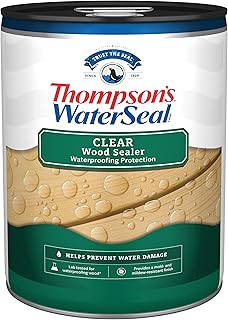 Thompson’s WaterSeal Clear Waterproofing Wood Stain and Sealer, 5 Gallon