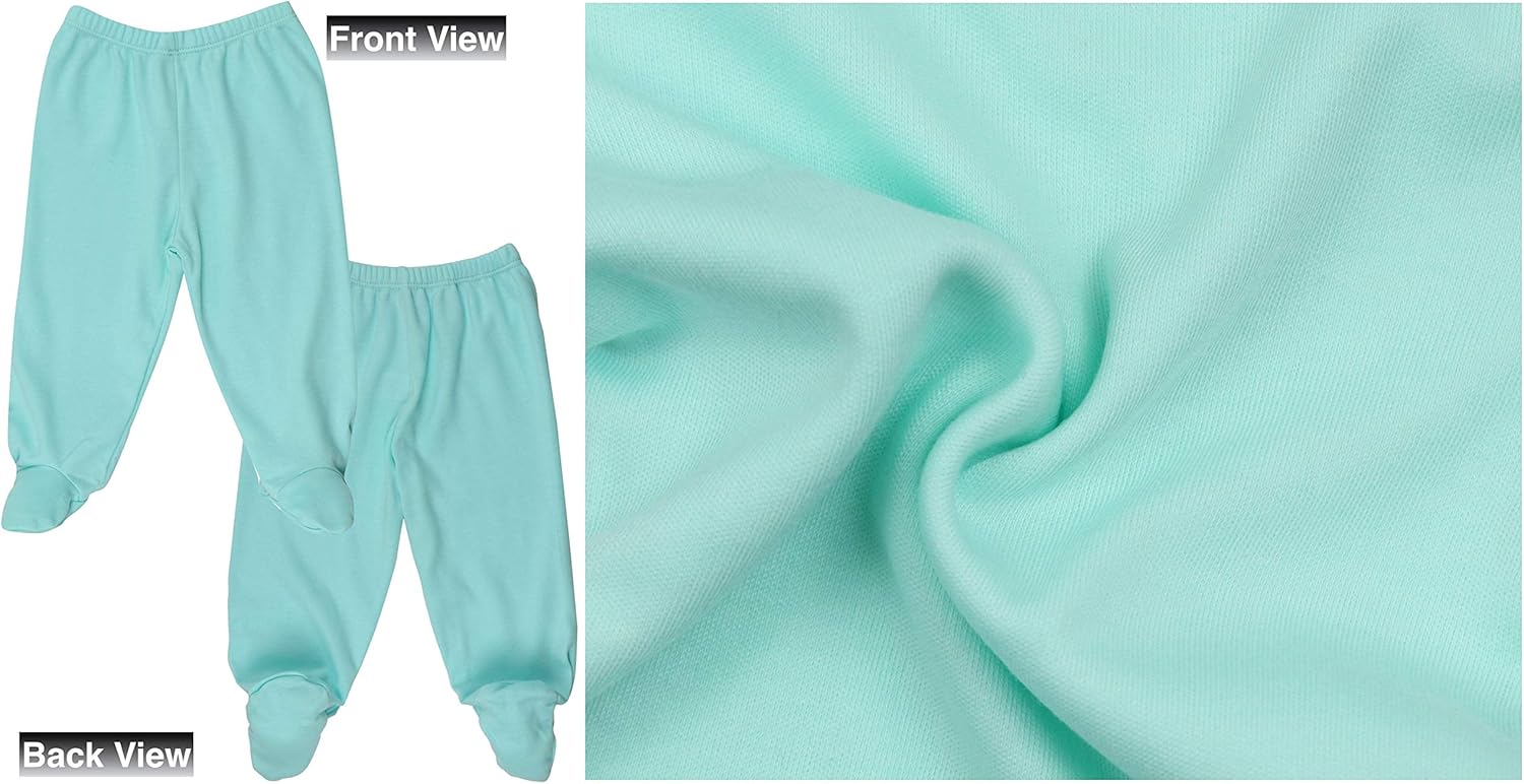 ToBeInStyle Girl's 4 Pack Comfy Warm Cotton Casual Pink Pants With Footies - Image 5