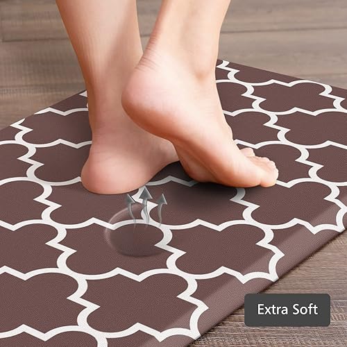 Miniatura 87 de KMAT - 2 tapetes acolchados para cocina, antifatiga, impermeables, antideslizantes, PVC resistente y espuma cómoda y ergonómica para estar de pie