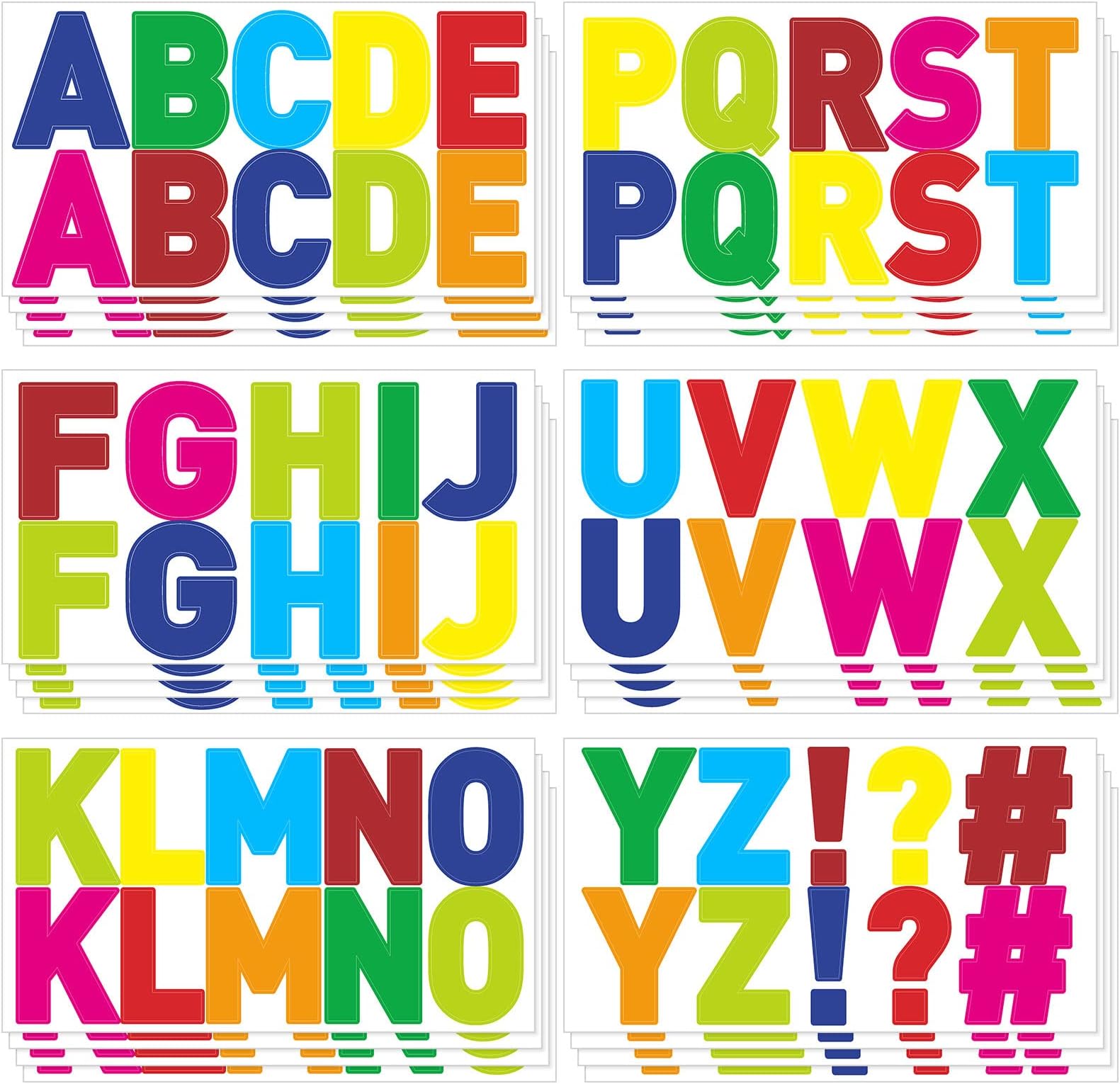 232 Pcs 24 Sheets Large Letter Stickers 2.5 Inch Bulletin Board Letters Vinyl Self Adhesive Alphabet Stickers for Bulletin Board Education Poster Classroom Display Craft Home Wall Decor