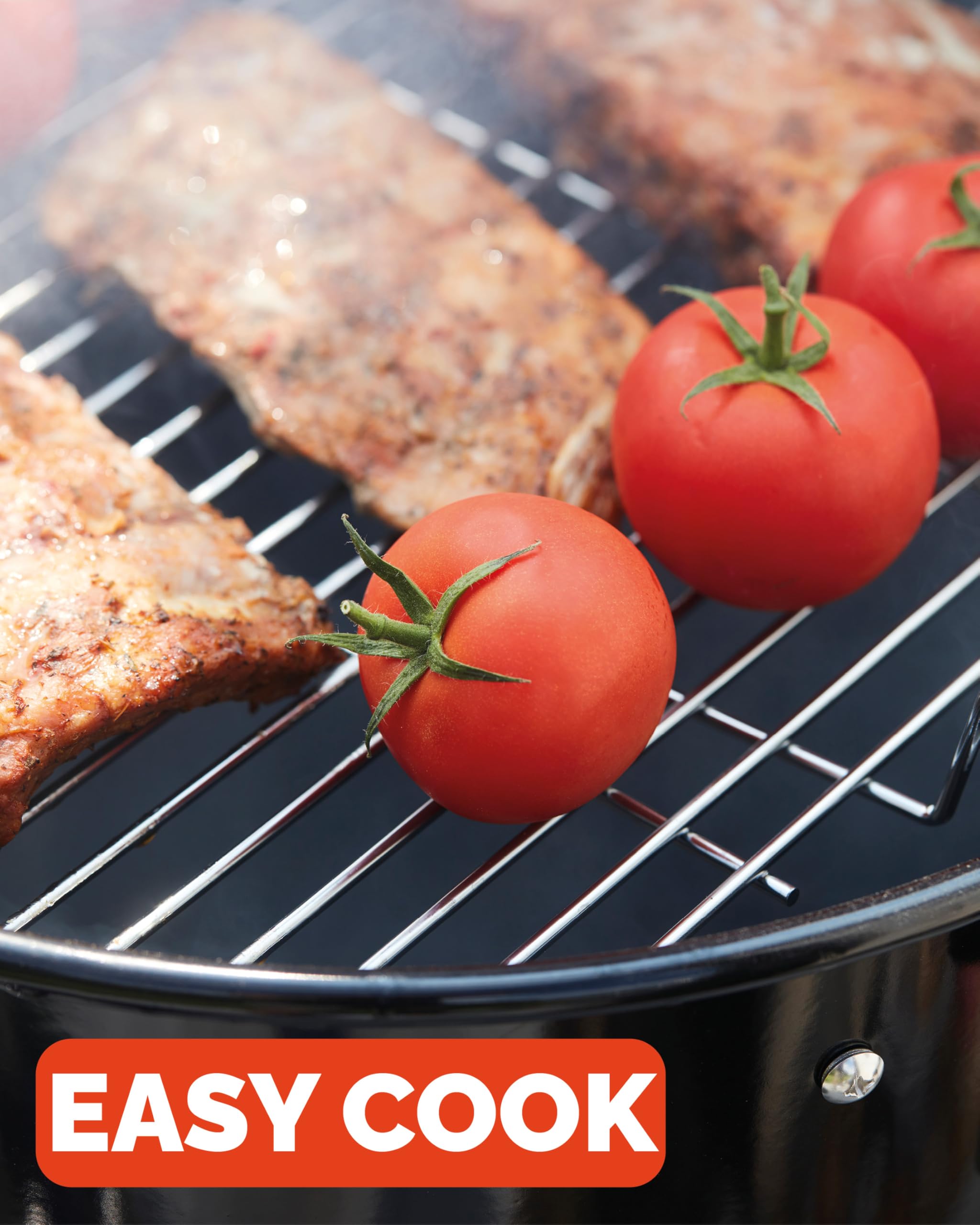 Barbecook Oskar M Räucherofen Holzkohle, Smoker Grill mit räucherhaken und thermometer, für heißräuchern und kalträuchern, Schwarz