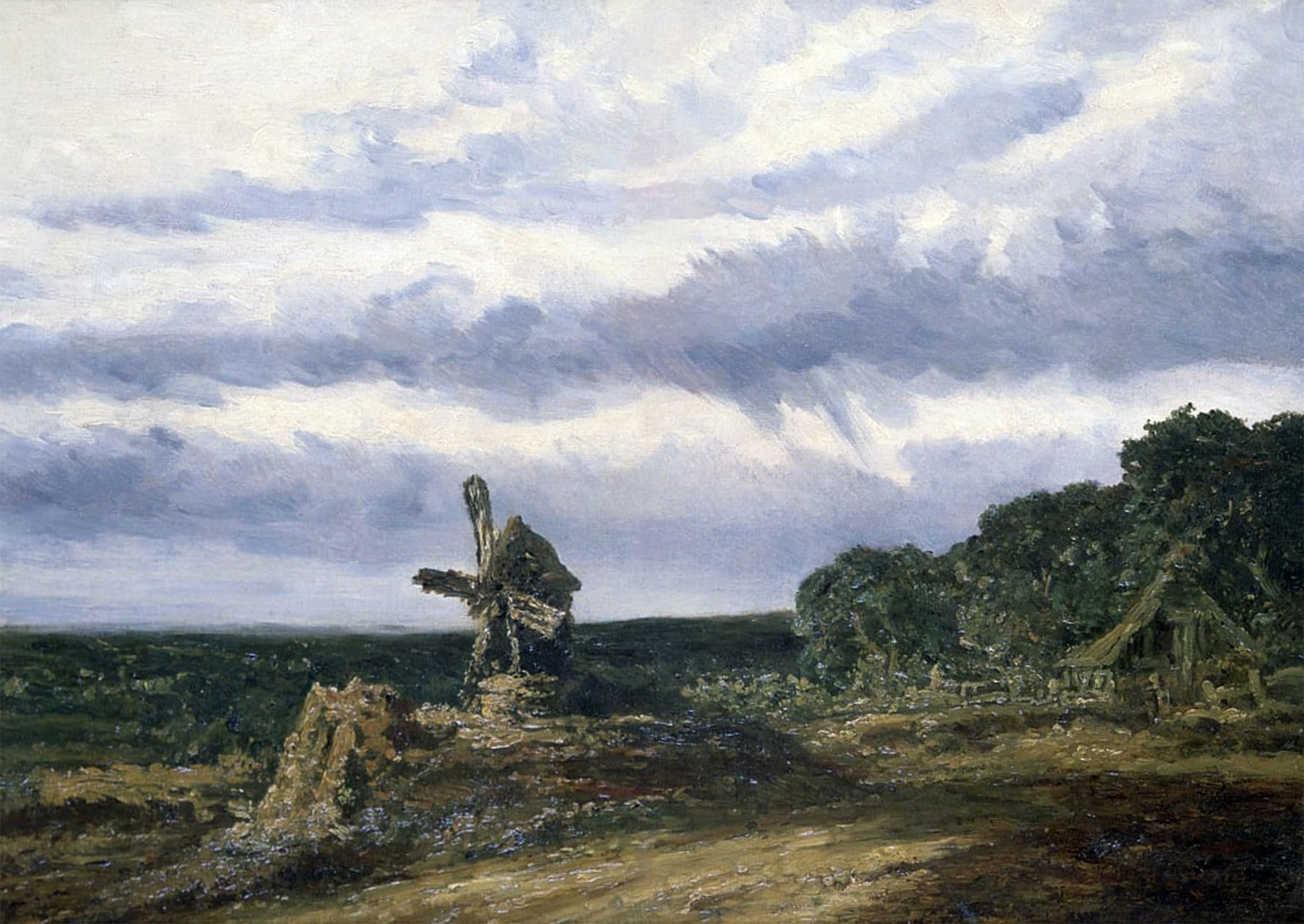 ARTXLXXBN Famous Painting Art Wall Decor Abstract Art Picture Landscape with a Mill by Georges Michel Animal Pictures for Home Decor 60x90cm