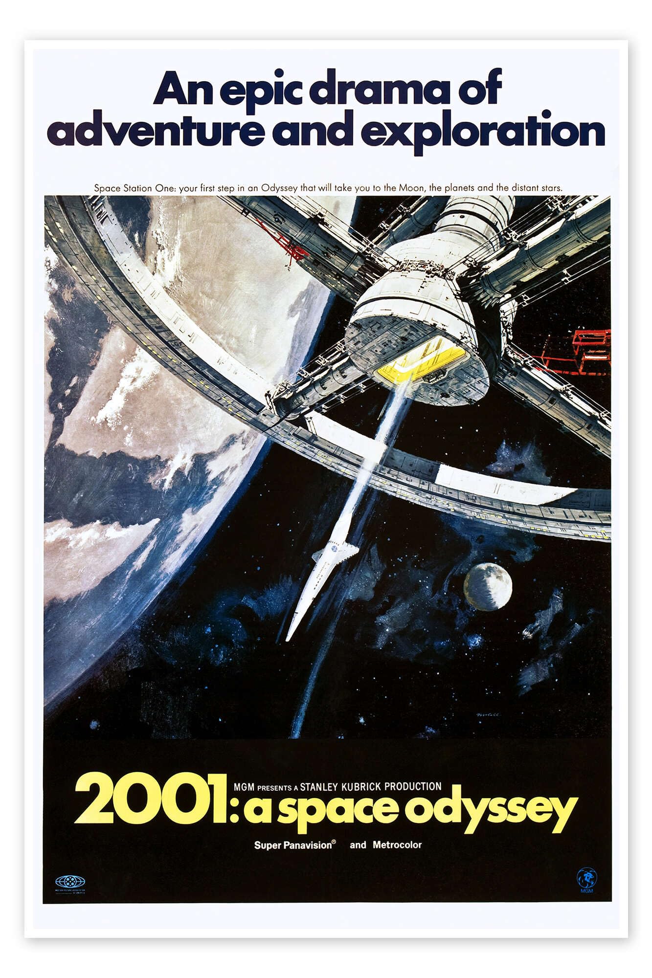 Posterlounge 2001: A Space Odyssey (2001: Odissea nello spazio) Poster | 90 x 130 cm Quadri Decorazione per pareti